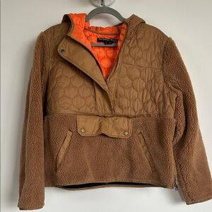 Veronica Beard Brown Quilted Jacket with Orange Lining